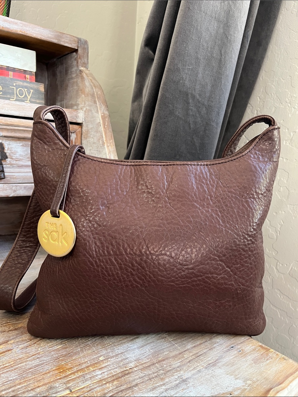 🤎 The Sak Vintage Chocolate Brown Leather Shoulder / Crossbody Bag Leather